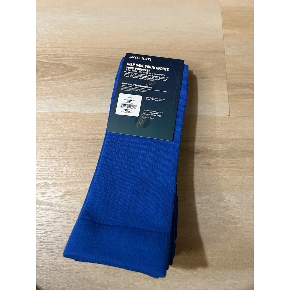 DSG Unisex Soccer‎ Sleeve 2 Pack Sz Large/XL Royal Blue Universal Sports NWT